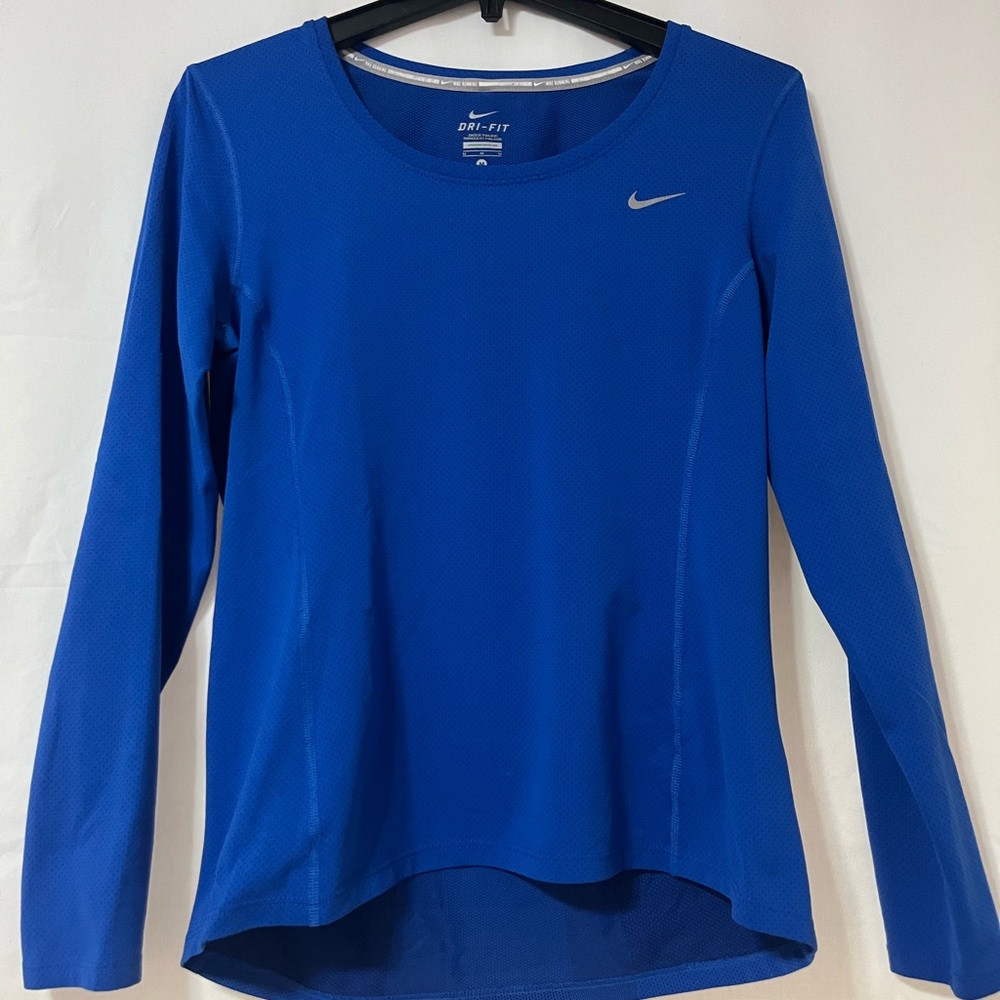 Nike Women's Dri-FIT Long Sleeve Top in Blue